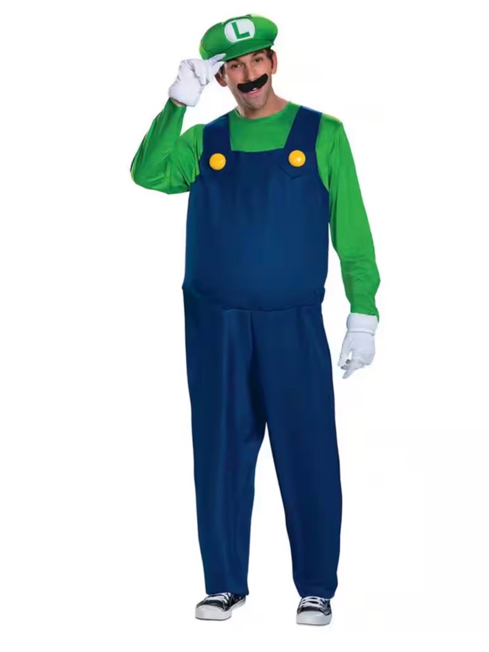 New - Super Mario Luigi Adult Halloween Costume - Size XXL